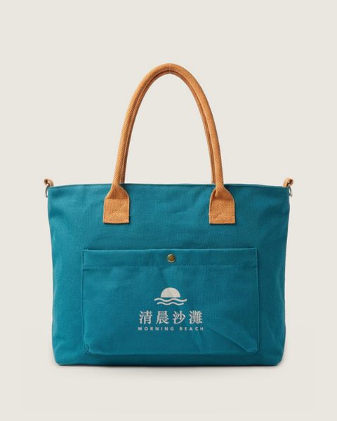 口袋托特包：放上清晨沙灘 Logo 的設計